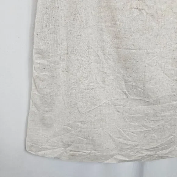 NWOTBanana Republic Factory Linen Blend Square Neck Mini Shift Dress in Flax - M - Picture 7 of 9